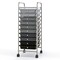 10-Drawer Rolling Storage Cart with Clear Drawers Steel Frame and Locking Wheels for Home or Office Use